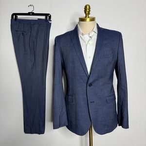Nick Graham Set New York Cut Modern Fit Stretch Blue 40R W33